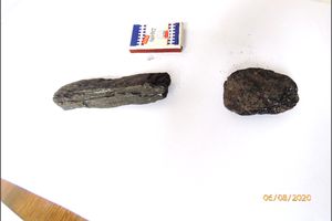 Fragment of coal and coal claystone (carbonaceous claystone) from the Hedvika spoil heap