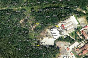 Hedvika spoil heap – location of probes for measuring thermal activity (condition as of 12/2018)