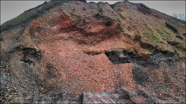 Locations of thermally unaffected coal waste material within burnt-out waste layers (Heřmanice spoil heap, 23.11.2020)