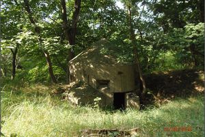 Old military structure on the crown of the Stachanov spoil heap